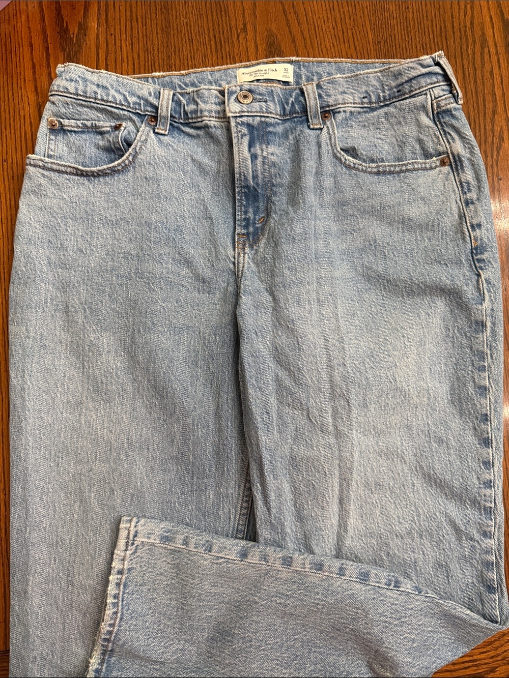 Abercrombie & Fitch Light Blue Straight-Leg Women's Jeans